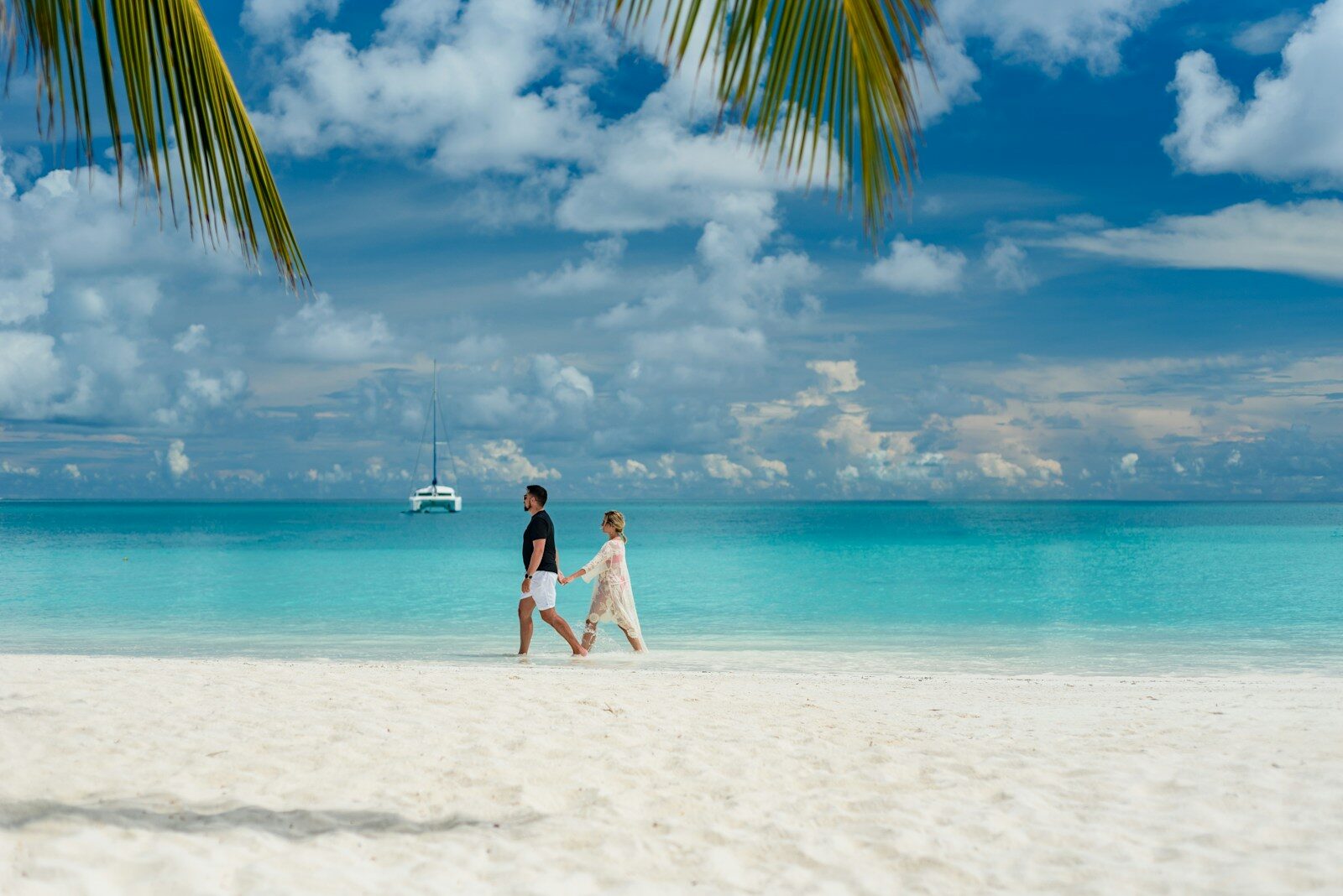 Couple enjoying a scenic international vacation